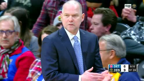 【NBA录像回放】活塞vs掘金第1节 默里压哨跳投命中