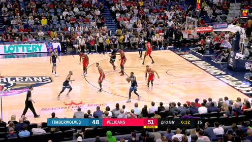 【NBA录像回放】森林狼vs鹈鹕精华回放 森林狼8人得分上双客场逆转鹈鹕