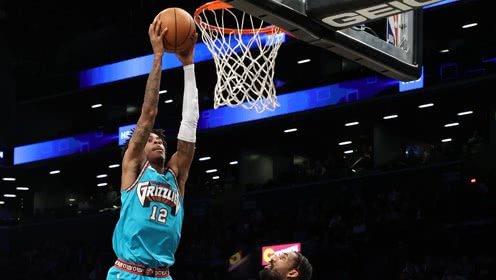 【NBA集锦】莫兰特vs篮网集锦 15分7篮板献双手暴扣