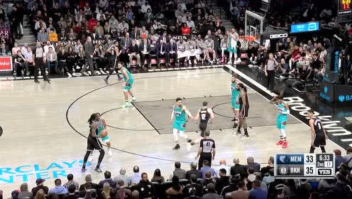 【NBA录像回放】灰熊vs篮网第2节  瓦兰艾伦互送暴扣