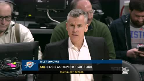 【NBA录像回放】雷霆vs活塞第1节 保罗火热三分