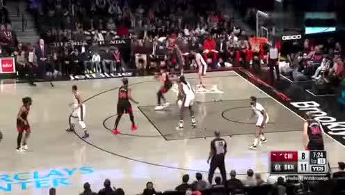 【NBA录像回放】公牛vs篮网第1节 双方手感火热对飙三分