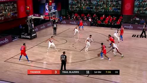 【NBA集锦】亚历山大击地妙传 亚当斯拍马赶到单臂重扣