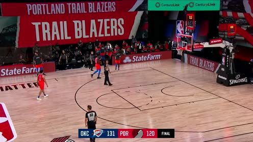 【NBA集锦】雷霆131-120开拓者 双枪保罗均缺阵西蒙斯23分