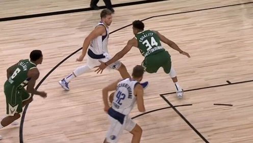 【NBA集锦】天神下凡！东契奇胯下击地妙传戏耍字母哥 随后抛投杀死比赛