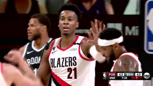 【NBA录像回放】开拓者vs篮网第2节 利拉德发射超远三分精准制导