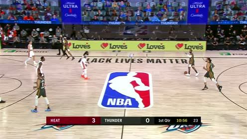 【NBA集锦】上来先找找手感 巴特勒助克劳德45°三分潇洒命中