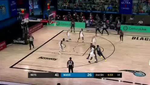 【NBA录像回放】篮网vs魔术第2节 豪尔排球大帽