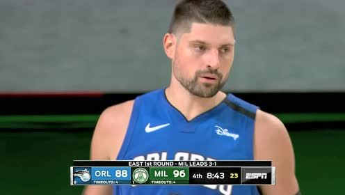 【NBA集锦】字母哥表情亮了！魔术四记三分连续发炮强势追分