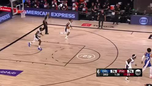 【NBA录像回放】魔术vs费城第3节 恩比德艰难后仰跳投