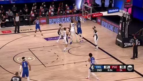 【NBA录像回放】魔术vs费城第2节 富尼耶强杀篮下2+1