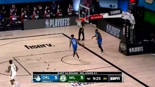 【NBA集锦】急不可耐！字母哥单骑闯关双手挂筐秀实力