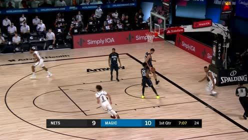 【NBA集锦】篮网快速反击 卡巴洛特单骑闯关快攻劈扣