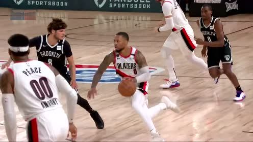 【NBA集锦】吃下一剂定心丸 利拉德箭步疾传助飞特伦特底角三分诛心