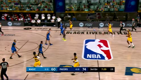 【NBA集锦】奥古斯丁三分弹框而出 恩尼斯斜刺里杀出补篮得手