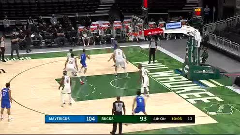 【NBA录像回放 原声】NBA季前赛：独行侠vs雄鹿 第4节英文原声回放