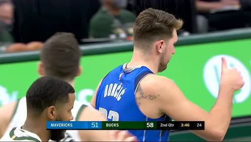 【NBA集锦】队友妙传恰到好处 东契奇篮下吃饼轻取2+1