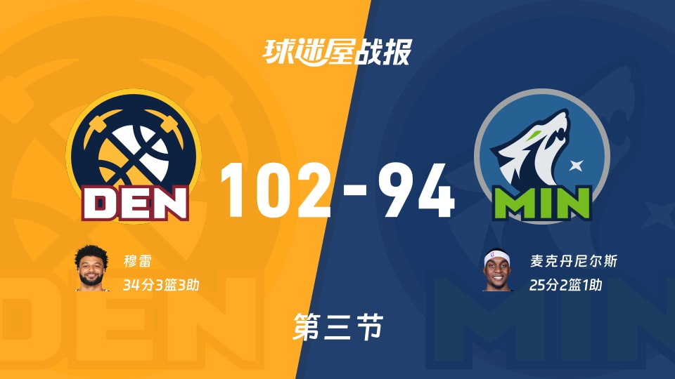 掘金vs森林狼第三节战报