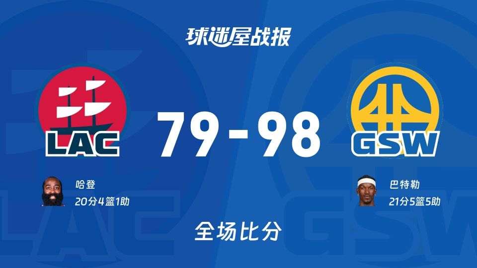 快船vs勇士战报