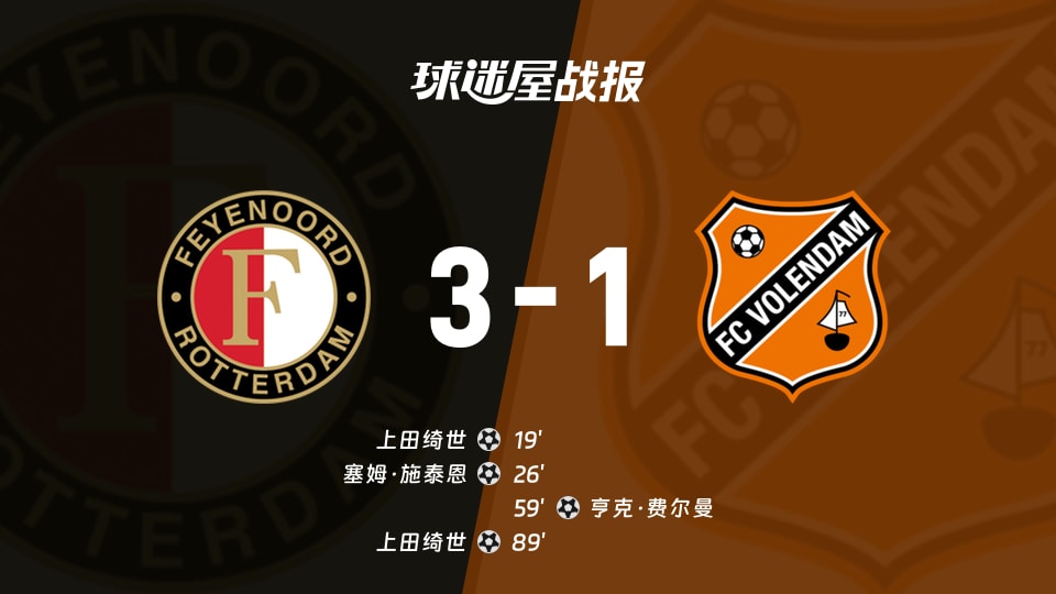 费耶诺德vs福伦丹比赛结果
