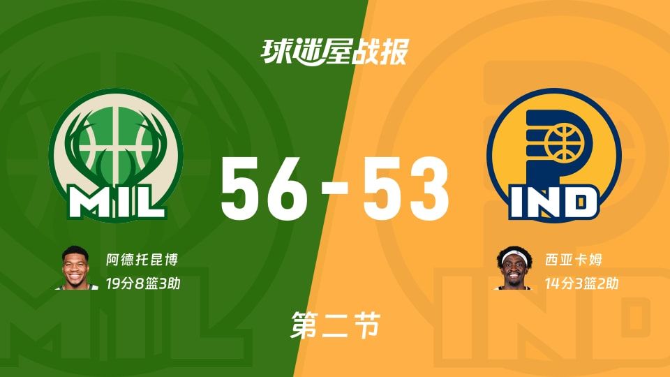 雄鹿vs步行者第二节战报