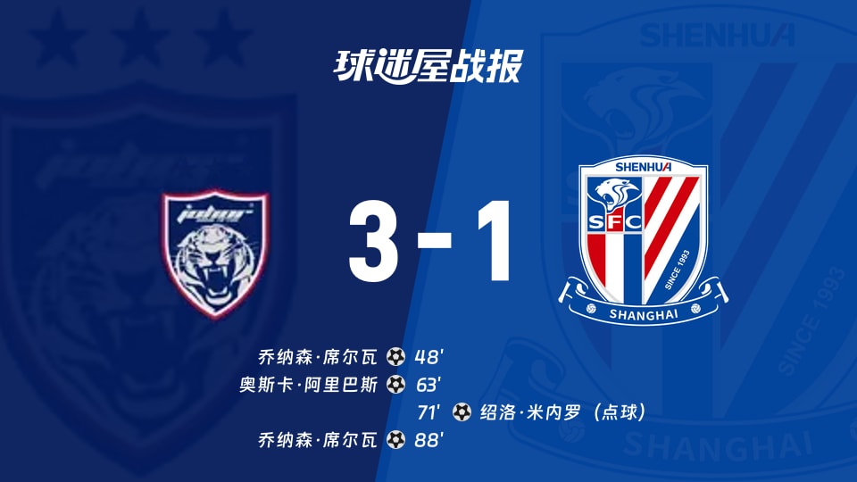 柔佛新山vs上海申花比赛结果