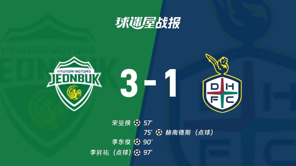 【韩K联】全北现代vs大田市民比赛结果：全北现代(3-1)大田市民比分战报(2025年11月08日)