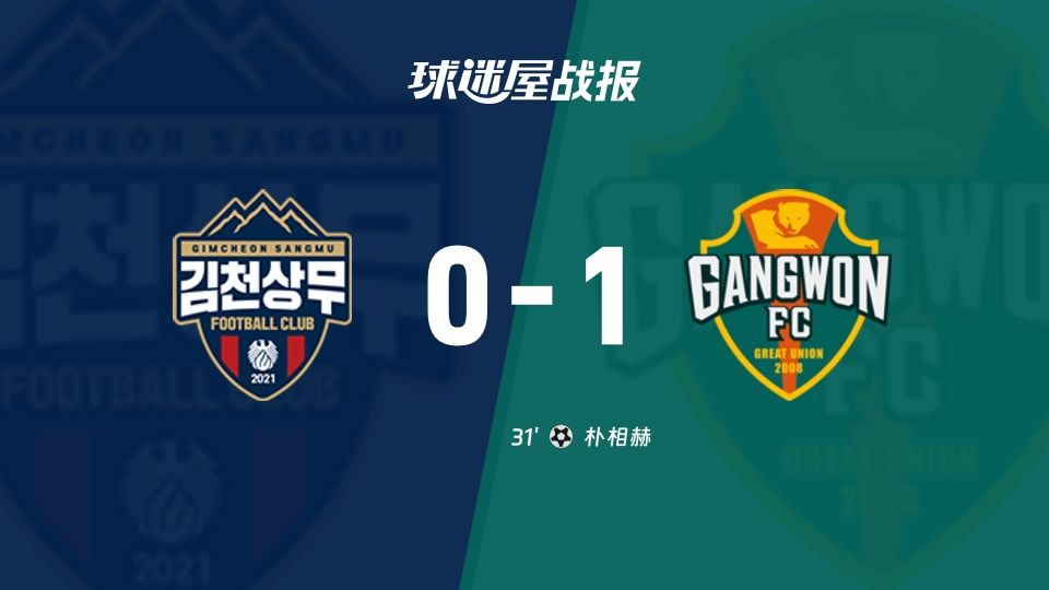 【韩K联】金泉尚武vs江原FC比赛结果：金泉尚武(0-1)江原FC比分战报(2025年11月08日)