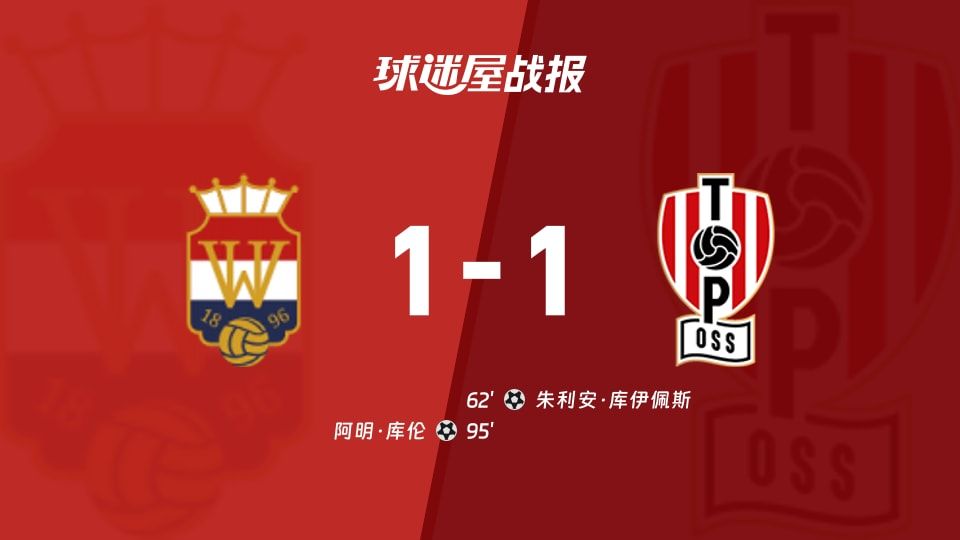 【荷乙】威廉二世vs奥斯比赛结果:威廉二世(1-1)奥斯比分战报(2025年11月08日)