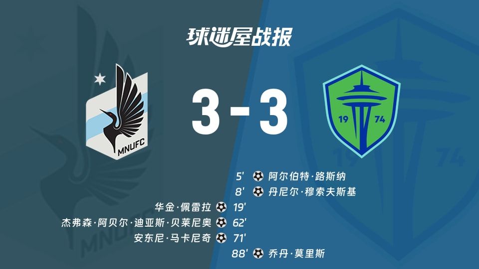 【美职业】明尼苏达联vs西雅图海湾人比赛结果：明尼苏达联(3-3)西雅图海湾人比分战报(2025年11月09日)