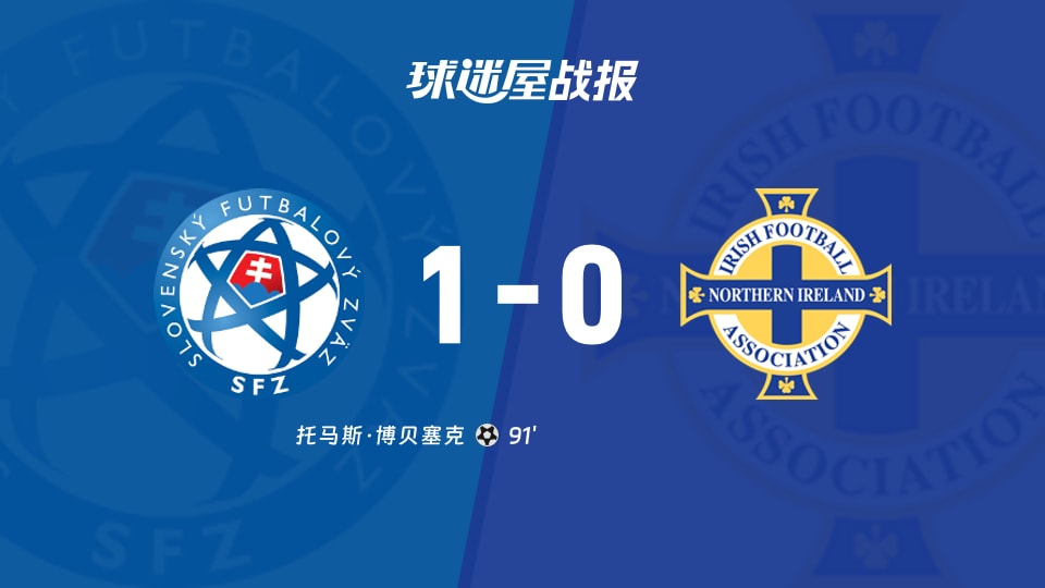 【世欧预】斯洛伐克vs北爱尔兰比赛结果：斯洛伐克(1-0)北爱尔兰比分战报(2025年11月15日)