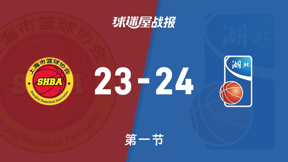 全运女篮杯赛：首节结束，湖北女篮以24-23领先上海女篮