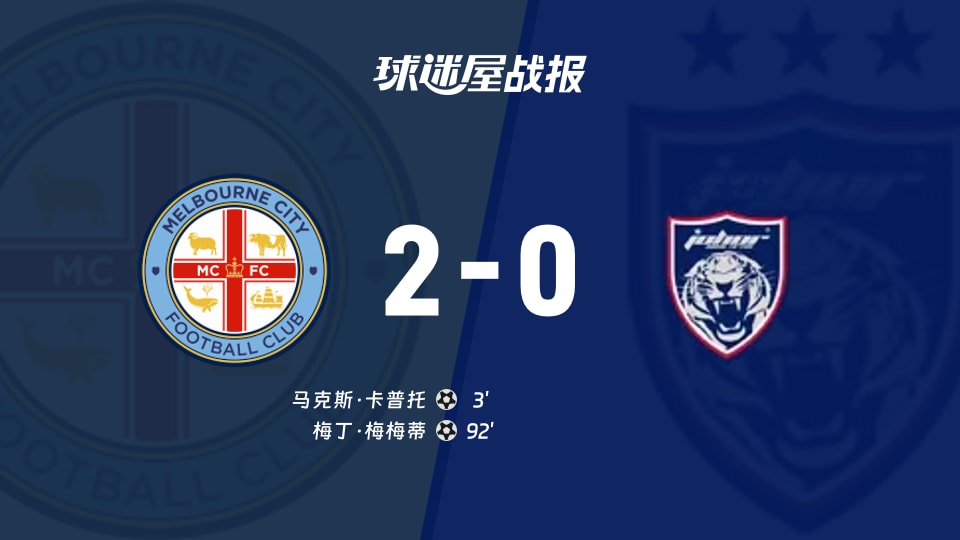 【亚精英赛】墨尔本城vs柔佛新山比赛结果：墨尔本城(2-0)柔佛新山比分战报(2025年11月25日)