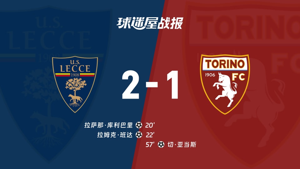 【意甲联赛第13轮】莱切vs都灵比赛结果：莱切(2-1)都灵比分战报(2025年11月30日)