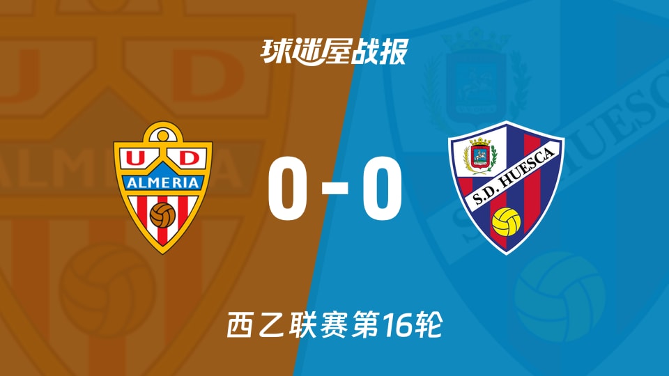 【西乙】阿尔梅里亚vs韦斯卡比赛结果:阿尔梅里亚(0-0)韦斯卡比分战报(2025年11月30日)
